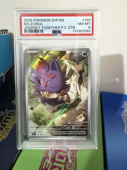Pokemon TCG N's Zorua 189 Black Star Pokemon Center Stamped Promo Card PSA 8 - Image 1
