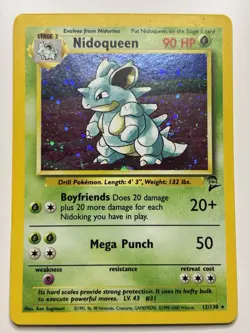 Nidoqueen 12/130 Holo Rare Base Set 2 Pokemon Card MP - Image 1