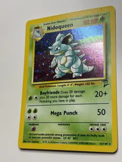 Nidoqueen 12/130 Holo Rare Base Set 2 Pokemon Card MP - Image 3
