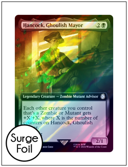 1x Hancock, Ghoulish Mayor, Extended Art Surge Foil, Magic the Gathering MTG NM - Image 1