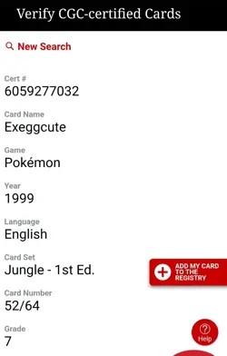 Pokemon Exeggcute TCG Jungle Card 52/64 1st Edition Common CGC 7 - Image 3