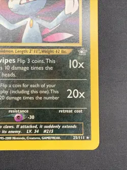 Sneasel 25/111 Neo Genesis Rare Vintage WOTC Pokemon Card TCG English LP - Image 5