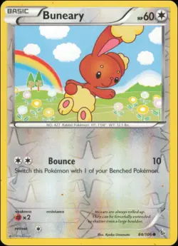 Pokemon - Buneary #84/106 - XY - Flashfire Reverse Holo - Image 1