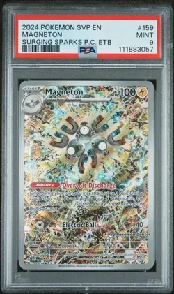 2023 POKEMON SVP EN BSP #159 MAGNETON SURGING SPARKS POKEMON CENTER ETB PSA 9 - Image 1