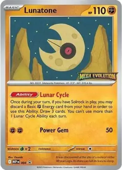 Lunatone - MEP004 - MEP Black Star Promos NM, English Pokemon Mega Evolution Pro - Image 1
