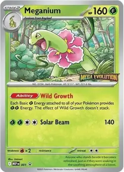 Meganium - MEP001 - MEP Black Star Promos NM, English Pokemon Mega Evolution Pro - Image 1