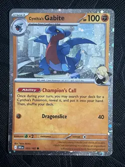 Pokemon TCG *2.5 SWIRL* Cynthia's Gabite 103/182 Destined Rivals Cosmos Holo- NM - Image 3