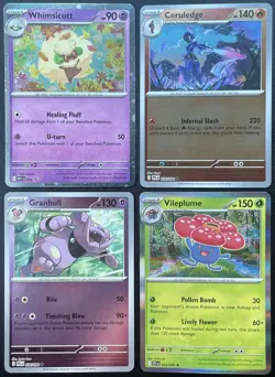 Pokemon TCG Mega Evolution Phantasmal Flames Booster Pack Lot of 4 Opened Packs+ - Image 2