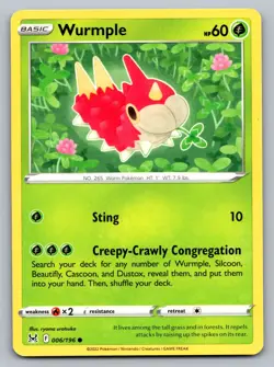 Pokemon TCG SWSH11: Lost Origin Wurmple 006/196 - Image 1
