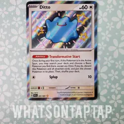 Pokemon Card Ditto 201/091 Secret Rare Scarlet Violet Paldean Fates Singles LP - Image 1