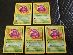 1ST EDITION Fossil Set 1999 - QTY-(5) EKANS Pokemon Card #46/62: Never Played - Image 1