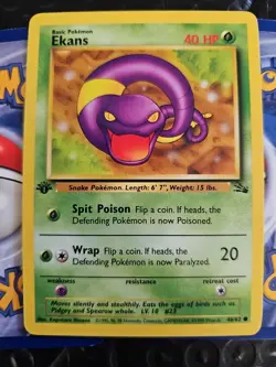 1ST EDITION Fossil Set 1999 - QTY-(5) EKANS Pokemon Card #46/62: Never Played - Image 5