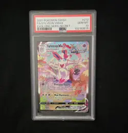 Pokemon TCG Sylveon VMAX Alt Art Secret Card 212/203 Evolving Skies PSA 10 - Image 1