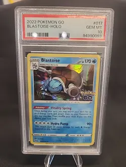 PSA 10 2022 Pokemon Go #017/078 BLASTOISE Holo Rare POP 169 Gem Mint TCG Card - Image 1