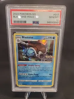 PSA 10 2022 Pokemon Go #017/078 BLASTOISE Holo Rare POP 169 Gem Mint TCG Card - Image 2