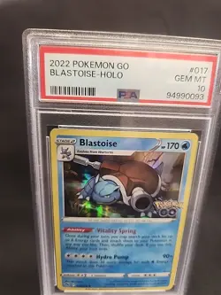 PSA 10 2022 Pokemon Go #017/078 BLASTOISE Holo Rare POP 169 Gem Mint TCG Card - Image 3