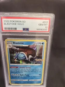 PSA 10 2022 Pokemon Go #017/078 BLASTOISE Holo Rare POP 169 Gem Mint TCG Card - Image 4