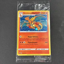 Pokemon Special Delivery Charizard SWSH075 Promo Card Holo Sealed NM - Image 1