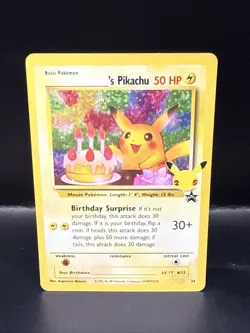 Pokemon TCG Birthday Pikachu Celebrations Classic Collection Promo Card #24 - Image 3