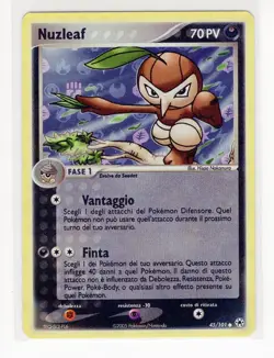 ~ITA~ ITALIAN Nuzleaf Hidden Legends MINT 45/101 Reverse Holo Pokemon Card (Z1) - Image 1