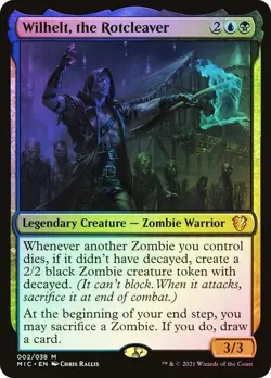 MIC Foil WILHELT THE ROTCLEAVER 1x Rare Magic Midnight Hunt Commander MTG EX - Image 1