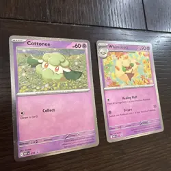 Cottonee MEP018, Whimsicott MEP019 Phantasmal Flames Black Star Promos Set NM - Image 2