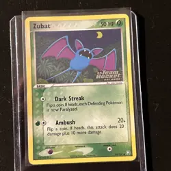 Zubat 82/109 Team Rocket Returns Reverse Holo Stamp Ex 2005 Pokemon NM SWIRL - Image 1