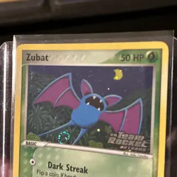 Zubat 82/109 Team Rocket Returns Reverse Holo Stamp Ex 2005 Pokemon NM SWIRL - Image 4