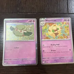 Cottonee MEP018, Whimsicott MEP019 Phantasmal Flames Black Star Promos NM - Image 1