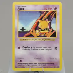 Pokemon TCG - Abra 43/102 Base Set Common Shadowless WOTC 1999 - EXC - See Desc - Image 2