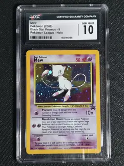 Mew Black Star Promo 9 Holo CGC 10 Pokemon League 2000 English WOTC - Image 1