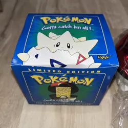 1999 Burger King Pokemon Ball/Box 23K Gold TOGEPI BLUE Box - Image 2