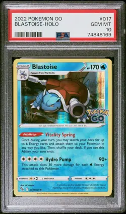 2022 Pokemon Go Blastoise 017/078 Holo PSA 10 - Image 1