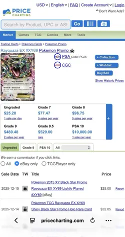 Pokemon TCG Rayquaza EX XY69 Black Star Promo - Image 3