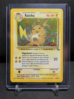Raichu 14/62 Holo Rare Pokemon 1999 Fossil - LP - B - Image 1
