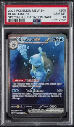2023 POKEMON MEW EN-151 SPECIAL ILLUSTRATION RARE #200 BLASTOISE EX PSA 10 - Image 1
