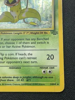 Pokemon Victreebel 14/64 Holo Rare Unlimited Jungle HP / DMG - Image 4