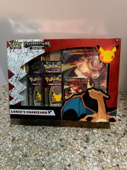 Pokemon TCG: Celebrations 25th Anniversary- Lance's Charizard V Box New & Sealed - Image 1