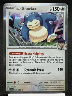 Hop’s Snorlax 117/159 - Holo Rare - Journey Together Pokemon Card NM - Image 1
