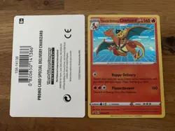 Pokemon TCG Special Delivery Charizard Black Star Promo Card SWSH075 - Image 1