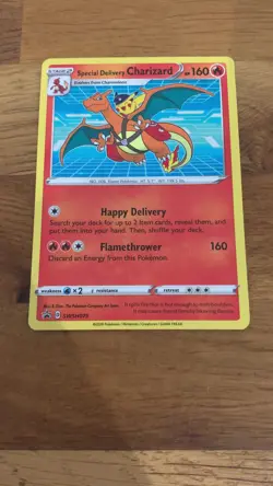 Pokemon TCG Special Delivery Charizard Black Star Promo Card SWSH075 - Image 2
