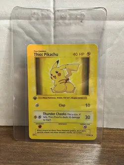 Pokemon TCG - Thicc Pikachu Meme Card (Unofficial Parody - Not PSA Graded) - Image 1
