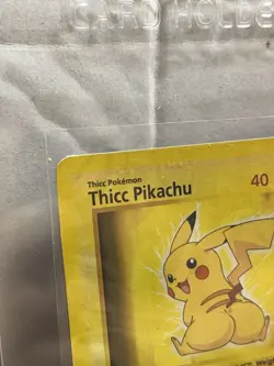 Pokemon TCG - Thicc Pikachu Meme Card (Unofficial Parody - Not PSA Graded) - Image 2