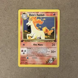 Pokemon Card Blaine's Rapidash Gym Challenge 1st Edition 33/132 Near Mint - Image 1