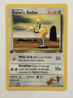 Pokemon TCG Blaine's Doduo Gym Challenge Common Card 61/132 1st Edition - Image 1