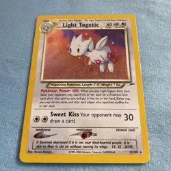 LIGHT TOGETIC 15/105 HOLO - Pokemon Card Neo Destiny 2000 Vintage MP - Image 1
