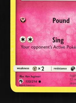 Jigglypuff 133/214 LP Lost Thunder English Pokemon Card TCG - Image 2
