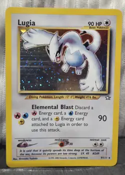 Pokemon TCG Lugia Neo Genesis Holo Rare Card 9/111 Beautiful Mint Condition - Image 1
