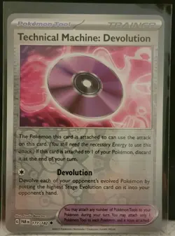 Pokemon TCG Card Technical Machine: Devolution 177/182 Paradox Rift Reverse Holo - Image 1