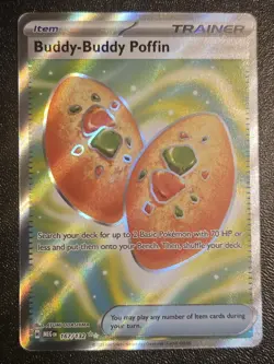 Pokemon TCG Buddy-Buddy Poffin FullArt Card 167/132 Mega Evolution Secret Rare - Image 1